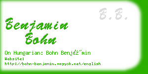 benjamin bohn business card